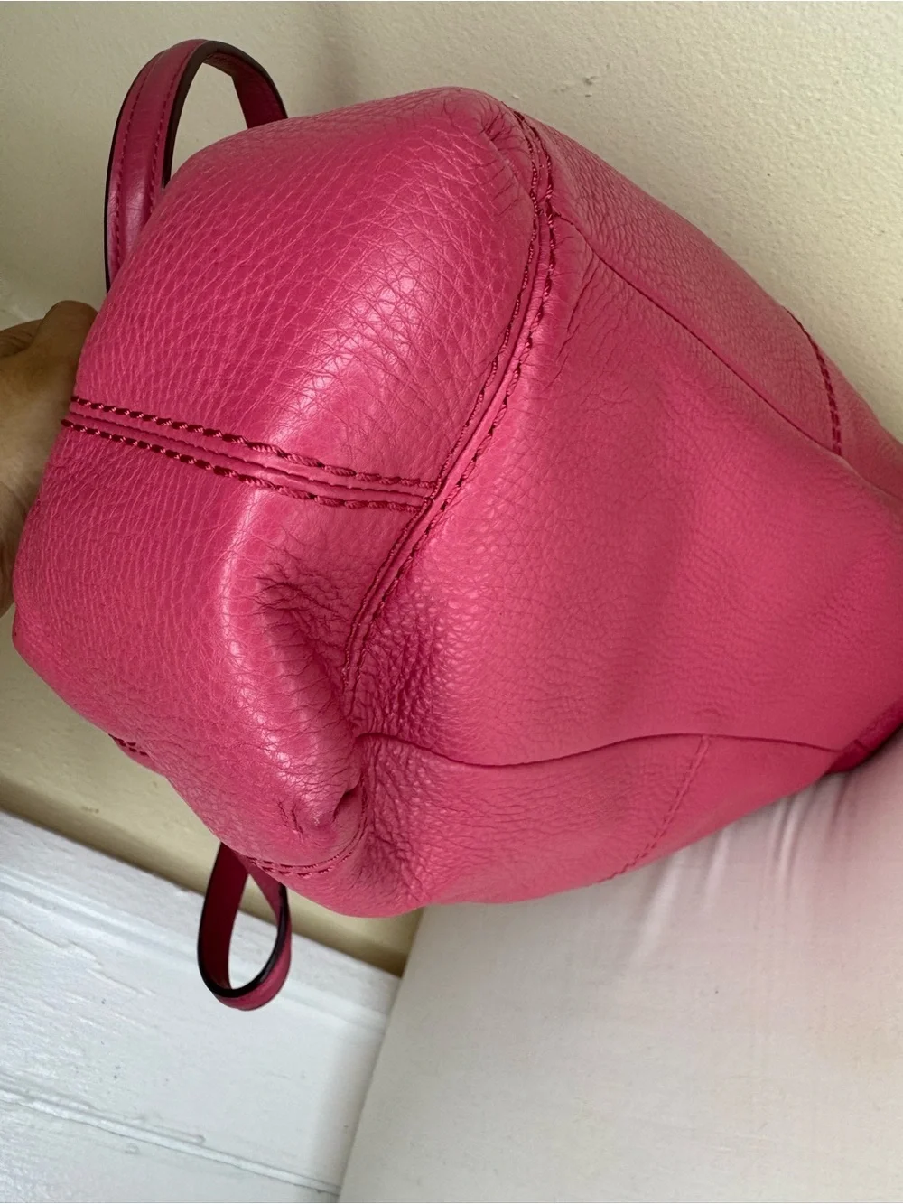 Coach Lexy Pebble Leather Hobo Bag in Bright Pink